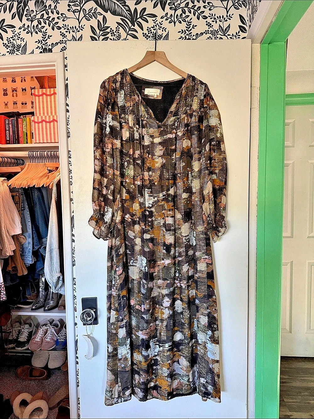 Anthropologie Abstract Print Maxi Dress Size Medium